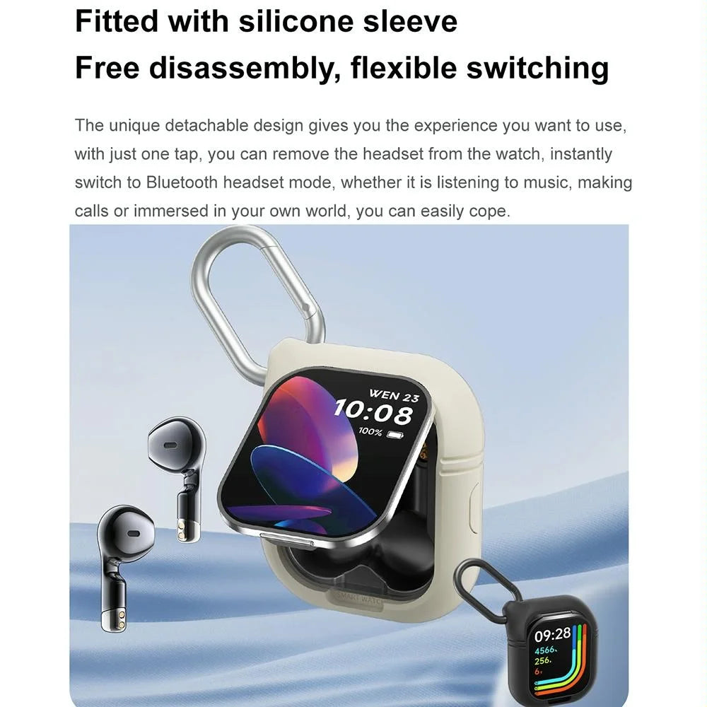 2.01 Inch 2 In 1 Bluetooth Earphone Smart Watch With Nfc &