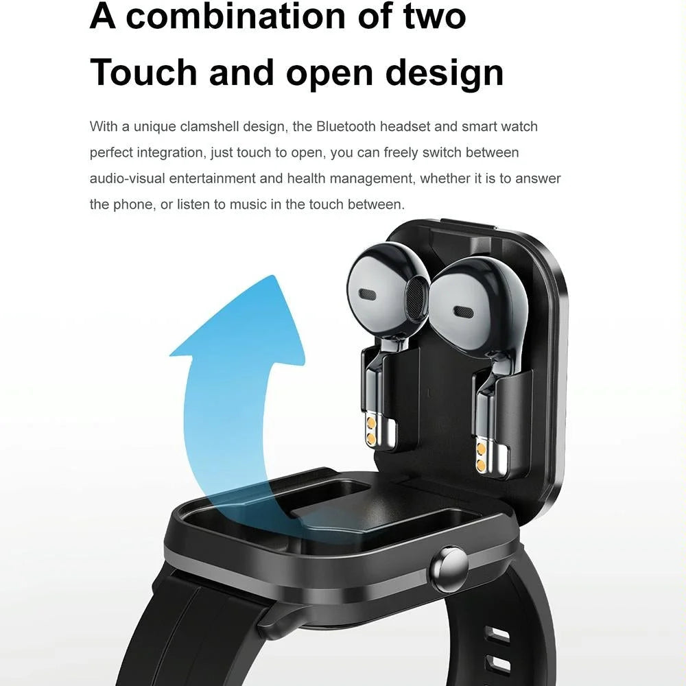 2.01 Inch 2 In 1 Bluetooth Earphone Smart Watch With Nfc &