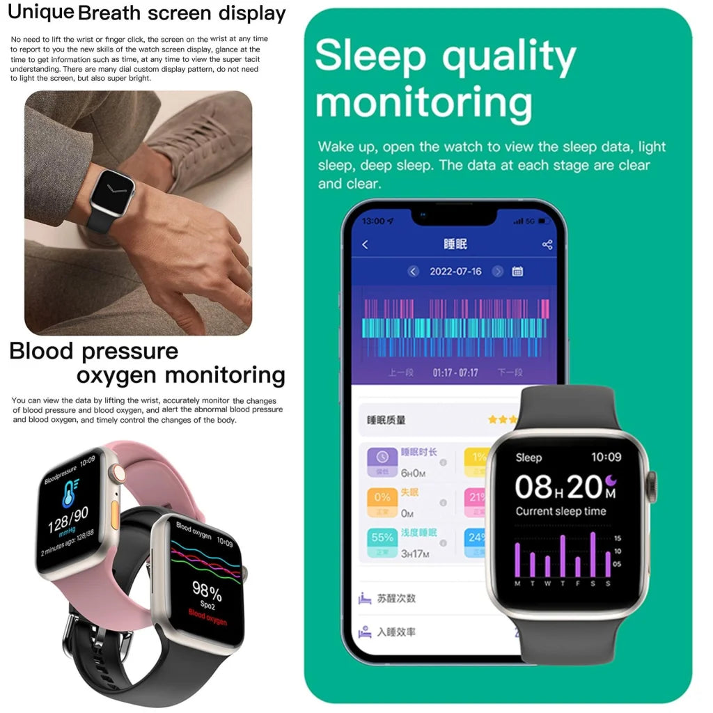 2.01 Inch Waterproof Smart Watch Bt Call / Heart Rate