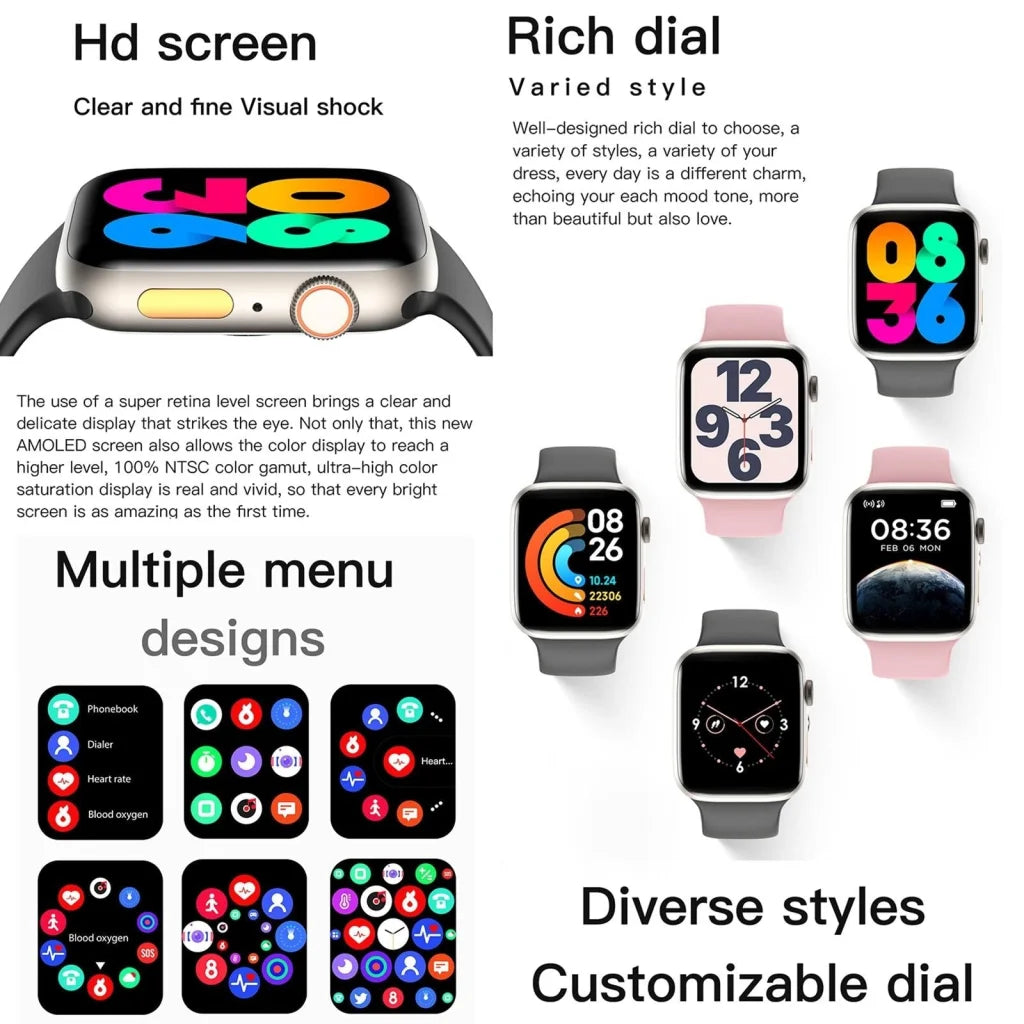 2.01 Inch Waterproof Smart Watch Bt Call / Heart Rate