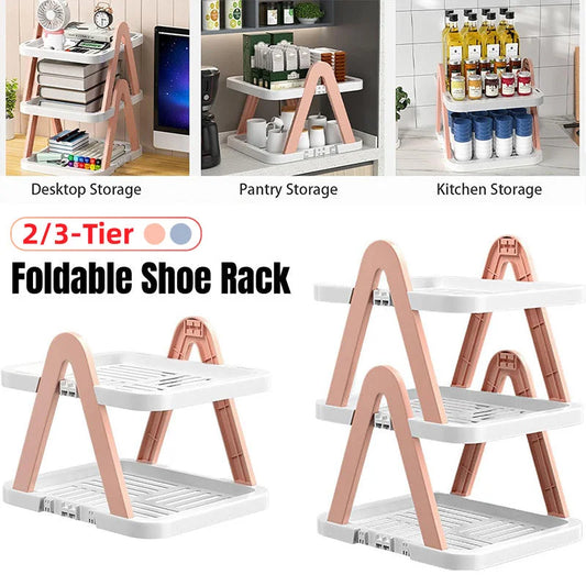 2/3 Tier Removable Shoe Rack Folding Storage Shelf Simple