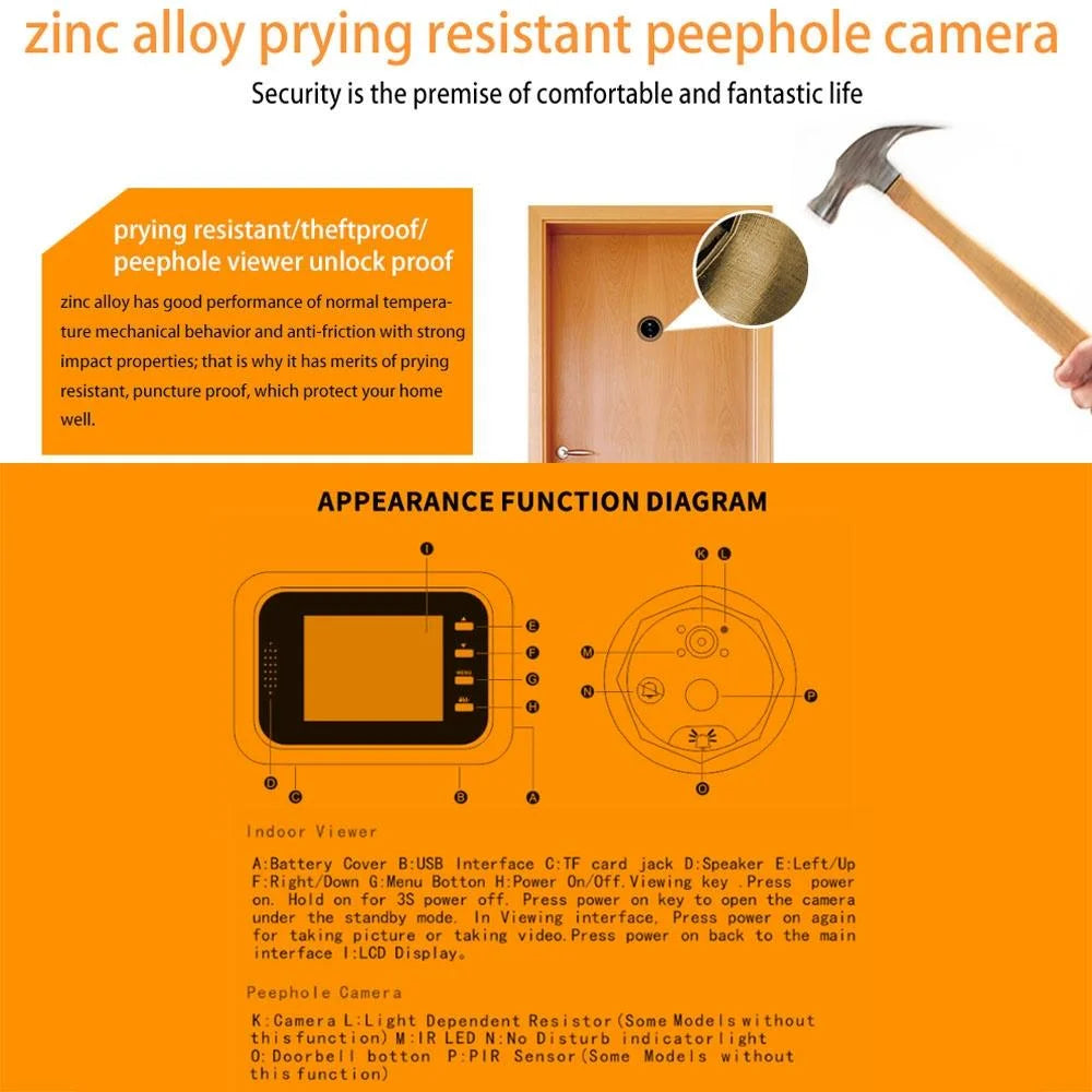 2.4 Colour Screen Security Camera With Night Vision &