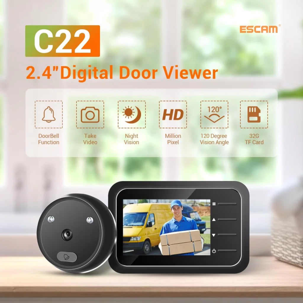 2.4 Digital Door Viewer With Night Vision Tf Card Slot