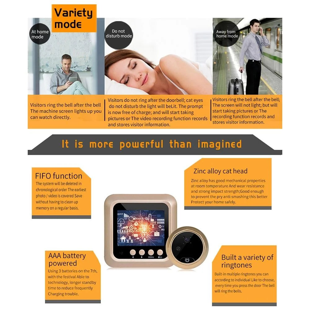2.4 Screen 2.0Mp Security Camera With Night Vision