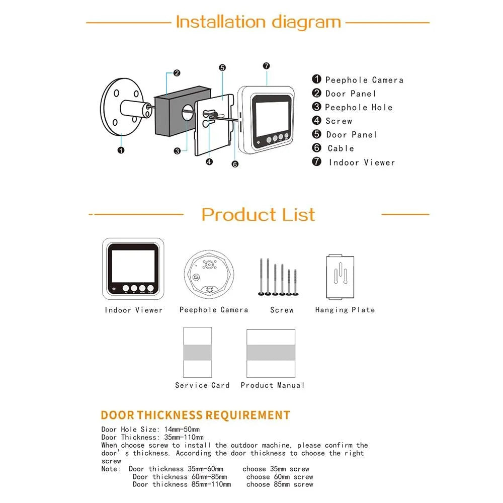 2.4 Screen 2.0Mp Security Camera With Night Vision
