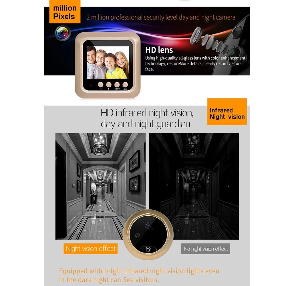 2.4 Screen 2.0Mp Security Camera With Night Vision