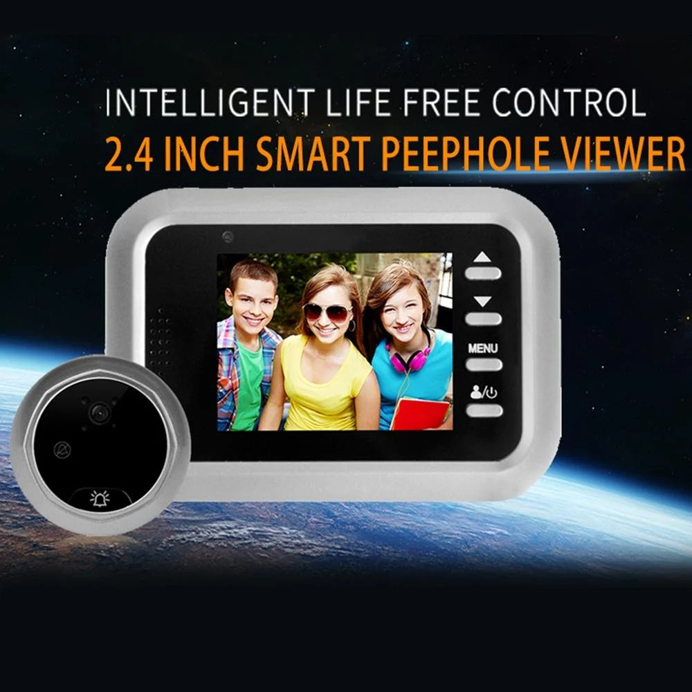 2.4 Screen 2.0Mp Security Camera With Tf Card Slot - Silver