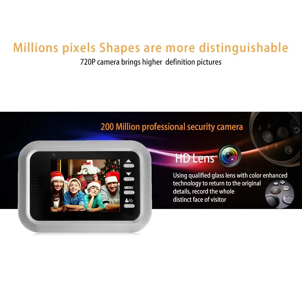 2.4 Screen 2.0Mp Security Camera With Tf Card Slot - Silver