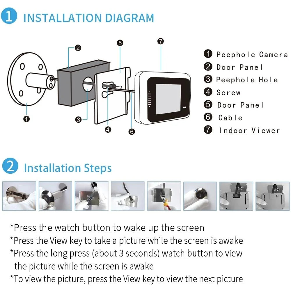 2.4 Screen 2.0Mp Security Camera With Tf Card Support