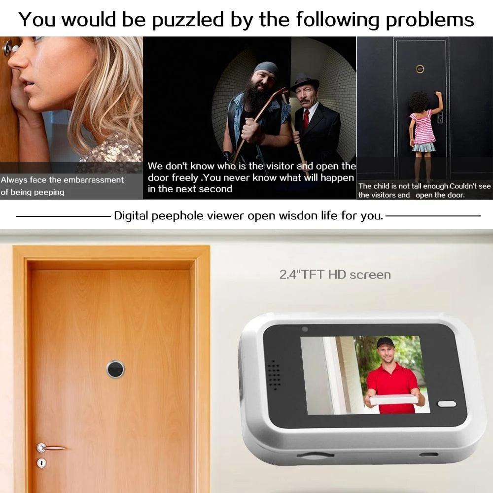 2.4 Screen 2.0Mp Security Camera With Tf Card Support