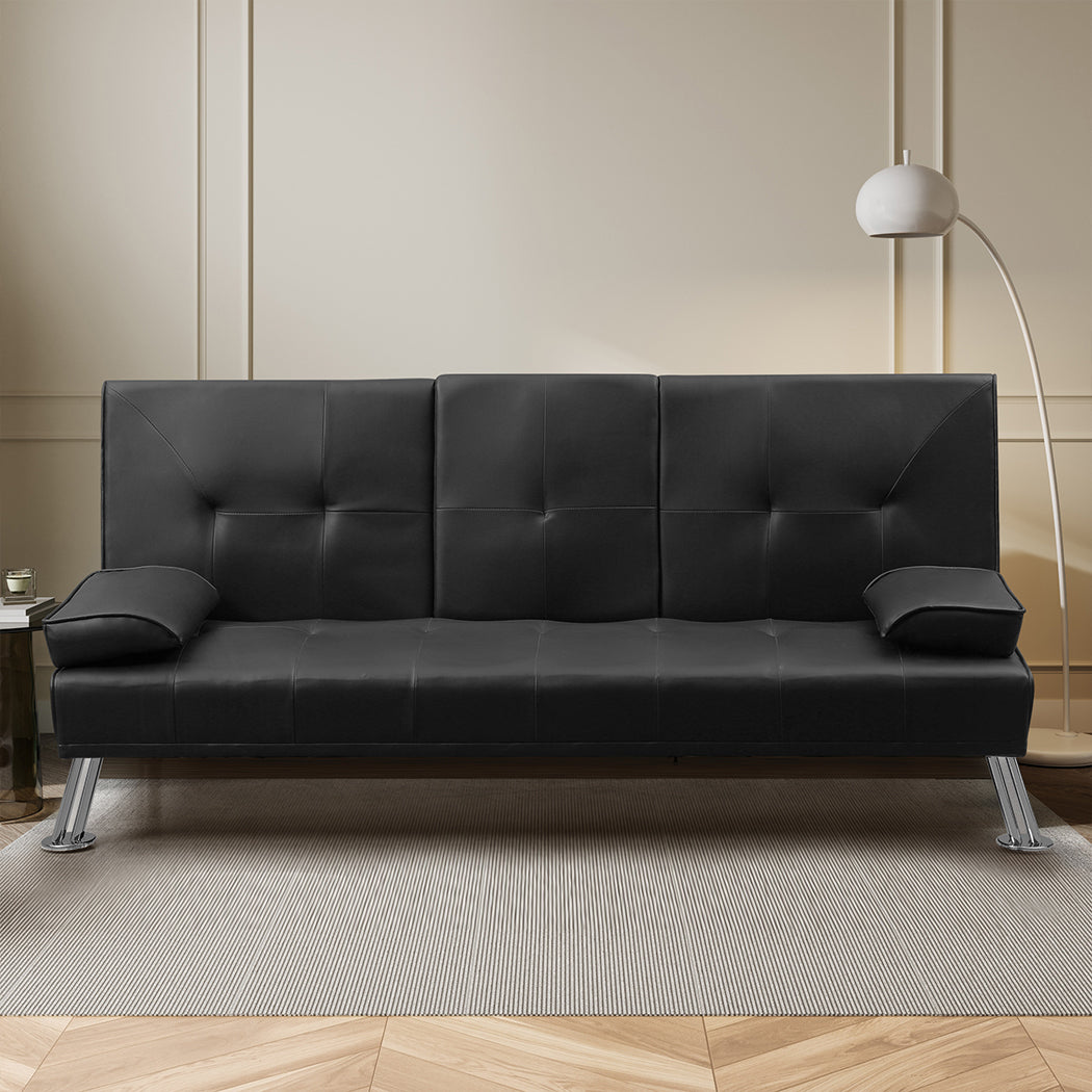 Levede Sofa Bed Adjustable Recliner Black