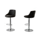 2 Diamond Style Padded Leather Barstools (Black) w/
