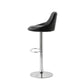 2 Diamond Style Padded Leather Barstools (Black) w/