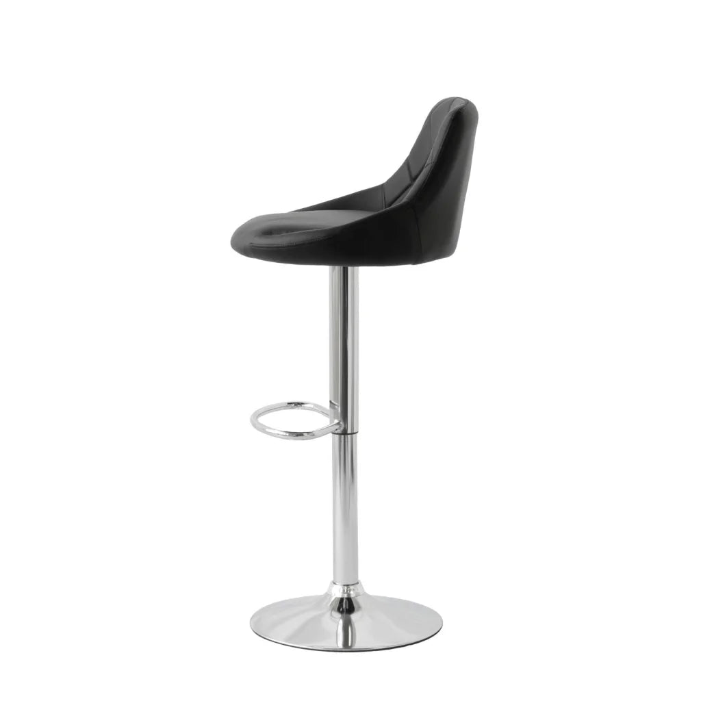 2 Diamond Style Padded Leather Barstools (Black) w/