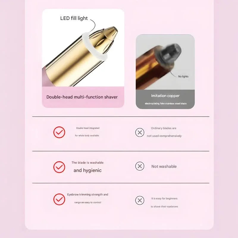 2-in-1 Electric Hair Remover for Women - Eyebrow Trimmer &