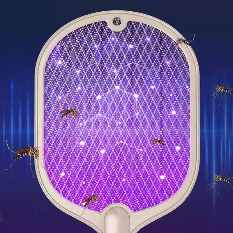 2 In 1 Electric USB Rechargable Racket Fly Swatter Mosquito