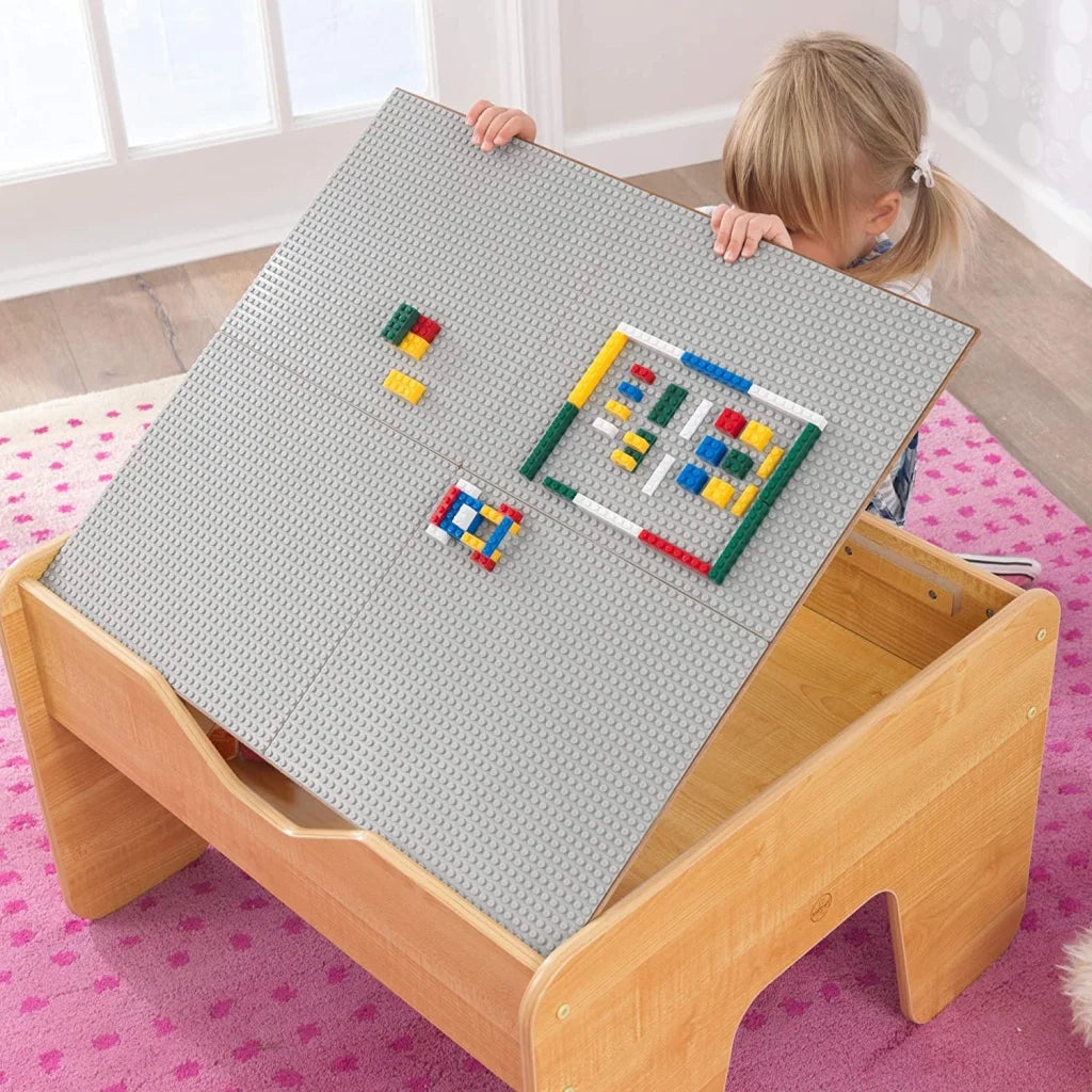 2-in-1 Kids Activity Table with Board - 64 x 60 x 40 cm