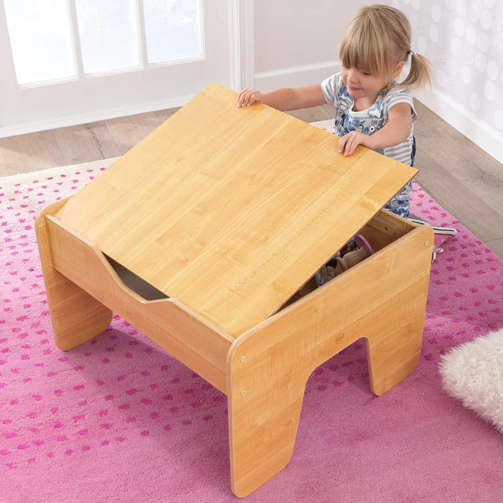 2-in-1 Kids Activity Table with Board - 64 x 60 x 40 cm