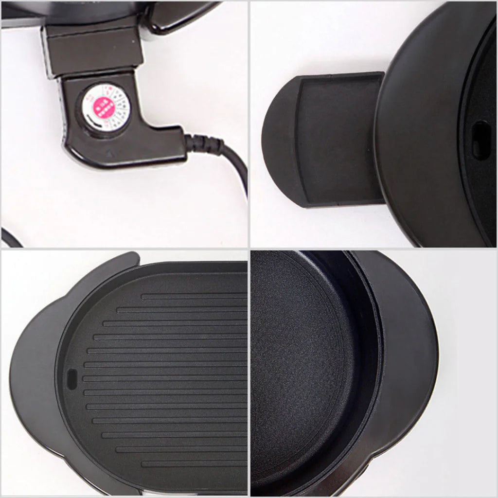 2-in-1 Non-Stick BBQ Teppanyaki Grill Plate Steamboat Dual Sided Hotpot - Premium
