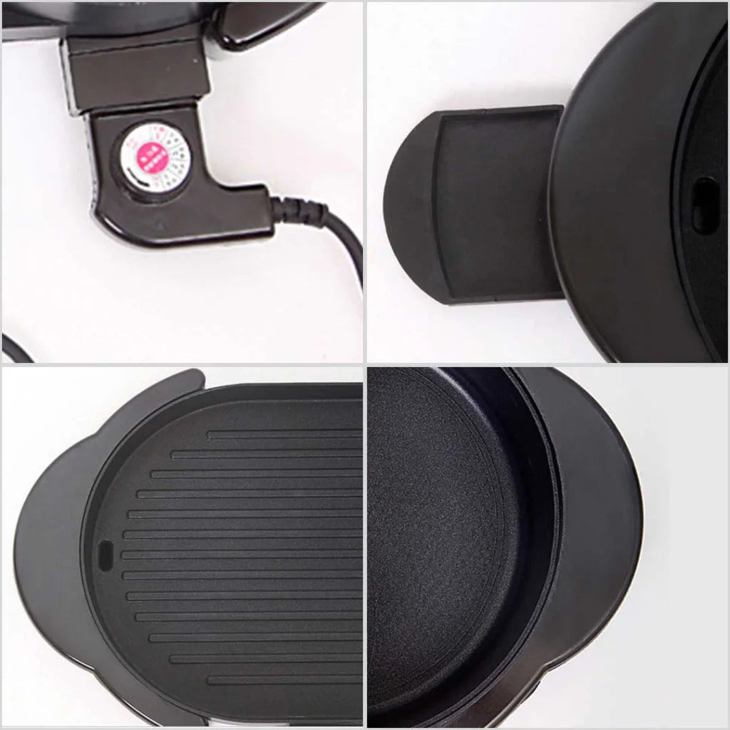 2-in-1 Non-Stick BBQ Teppanyaki Grill Plate Steamboat Dual Sided Hotpot - Premium