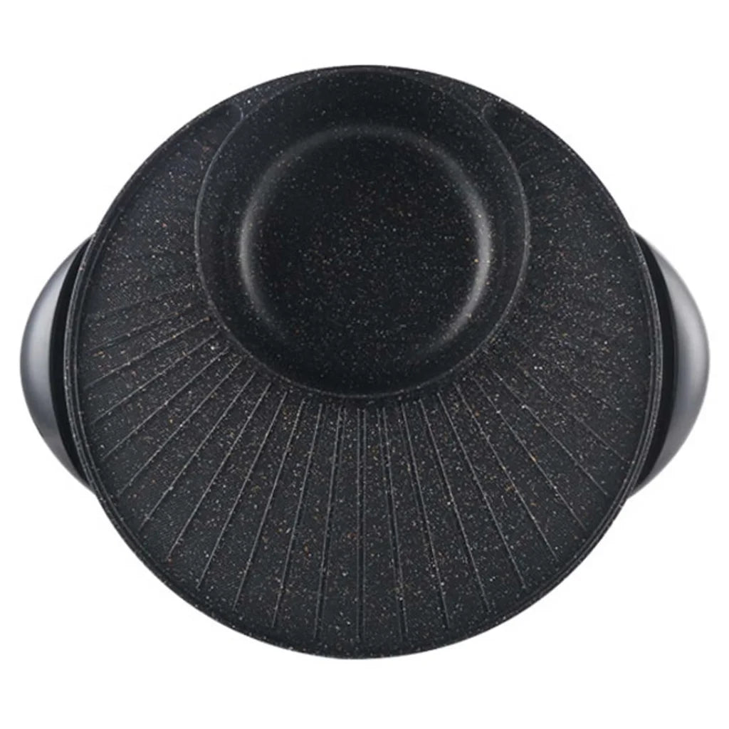 2-in-1 Stone Coated Teppanyaki Grill Plate Steamboat Hotpot 3-5 Person - Premium