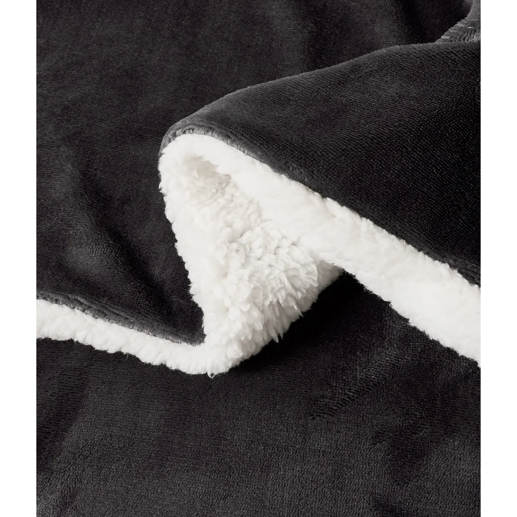 2-in-1 Teddy Sherpa Quilt Cover Set (Charcoal Super King)