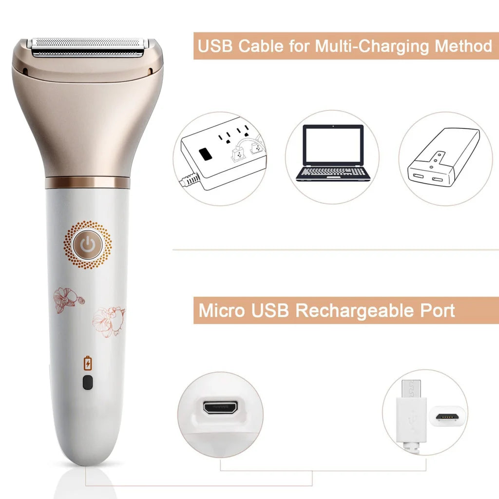2-in-1 Women’s Hair Removal Device - Electric Shaver &