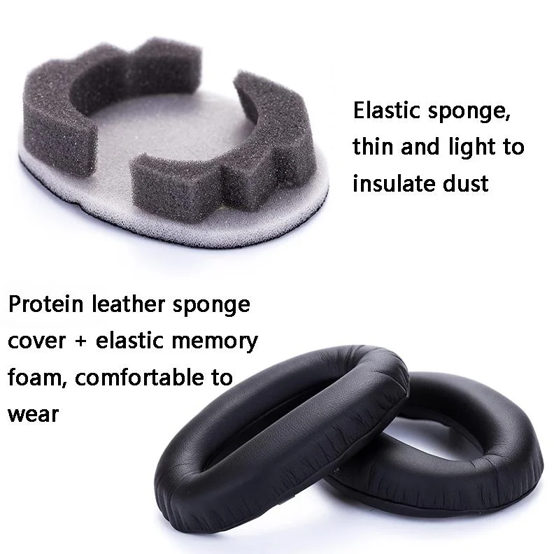 2 Leather Headset Earmuffs For Sony 1000Xm4 - Black Lambskin-1964932294980538372