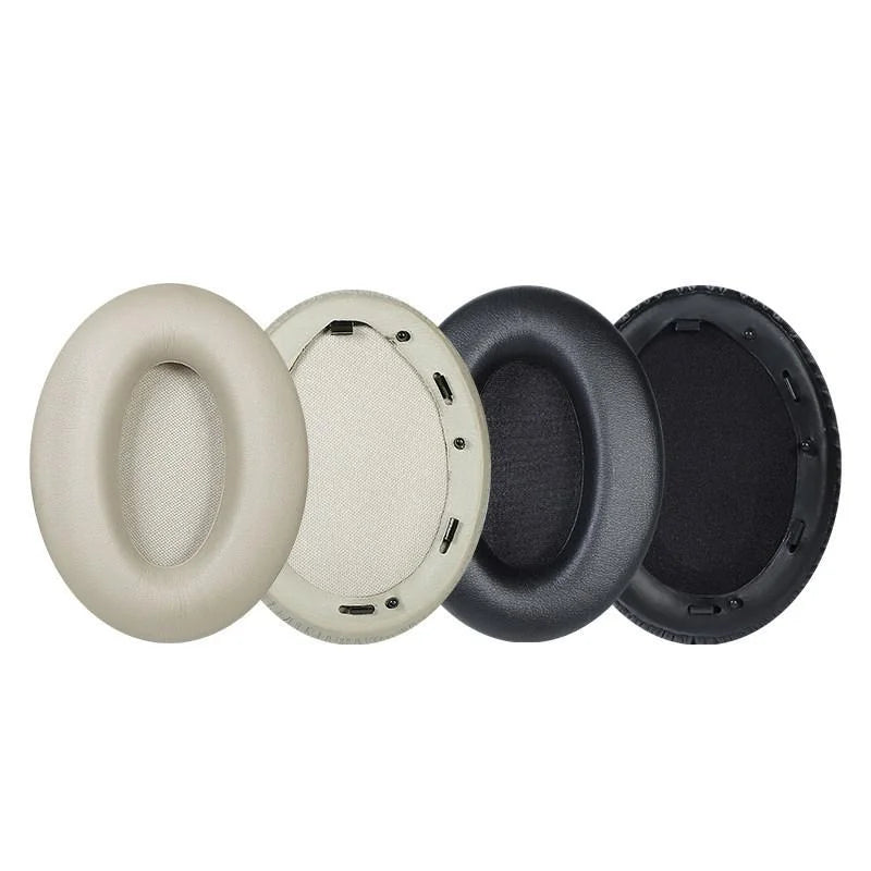 2 Leather Headset Earmuffs For Sony 1000Xm4 - Black Protein Skin No Snap-1915197992323911681