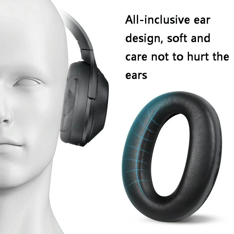 2 Leather Headset Earmuffs For Sony 1000Xm4 With Snap - Champagne-1915198145483116546