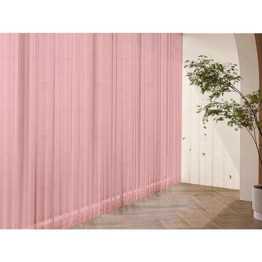 2 Long drop Sheer Voile Curtains 588cm wide 270cm Drop