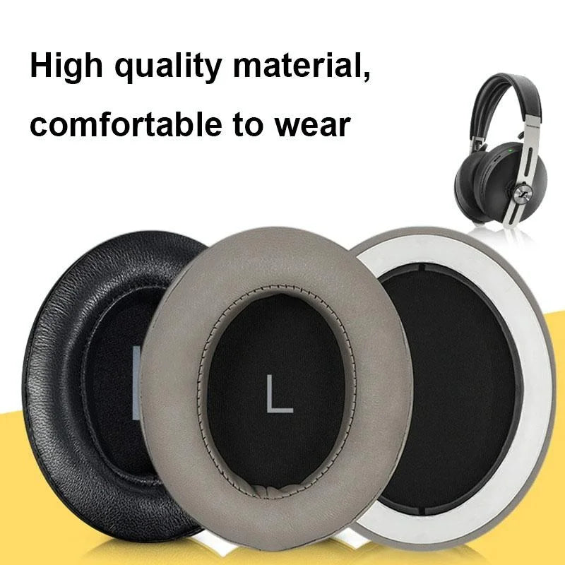 2-Pack Breathable Headphone Earmuffs For Sennheiser Momentum 3 - Gold Lambskin With Buckle-1922443446459699201