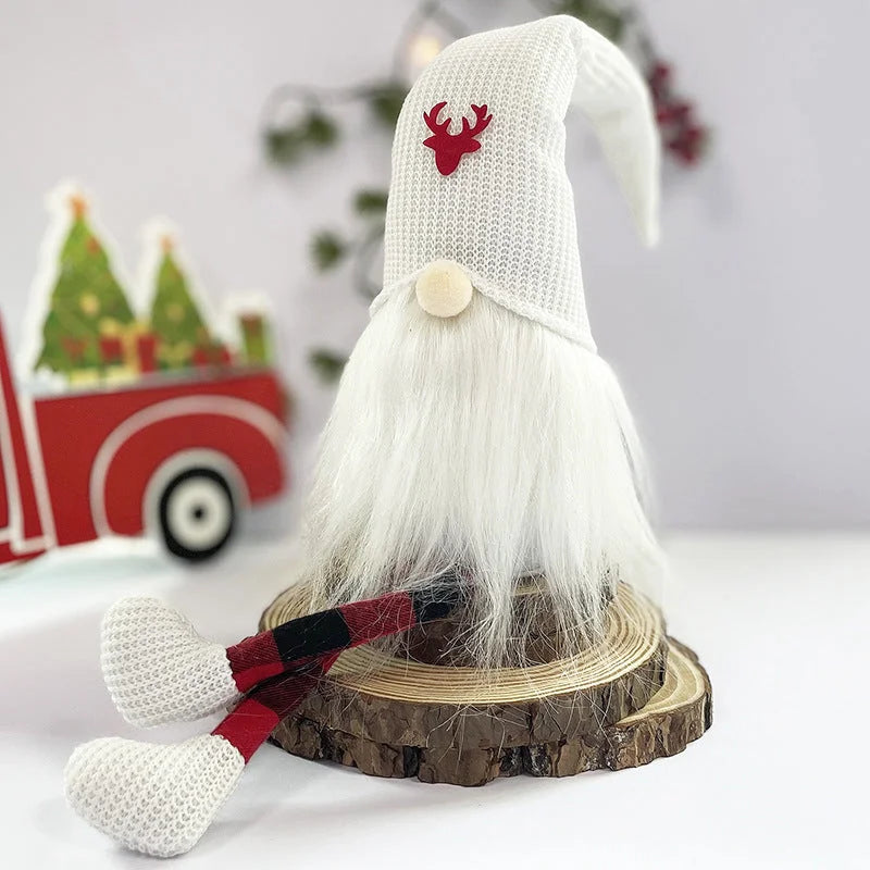 2-Pack Christmas Gnome Decorations - Red & White Long Leg