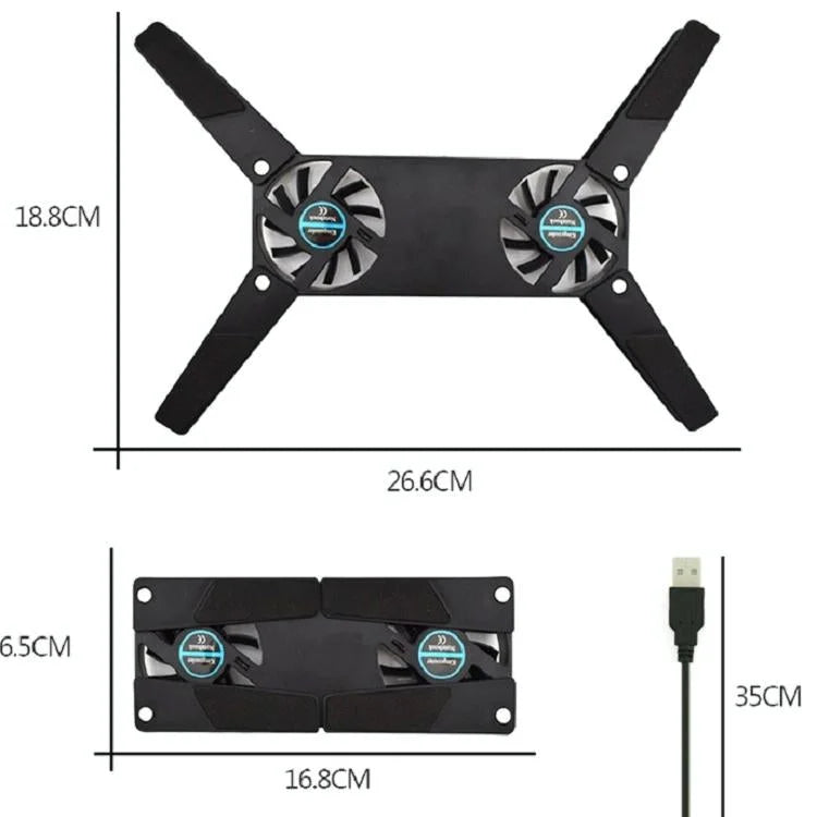 2-Pack Foldable Laptop Cooling Pad - Compact & Portable-1915197385282293766