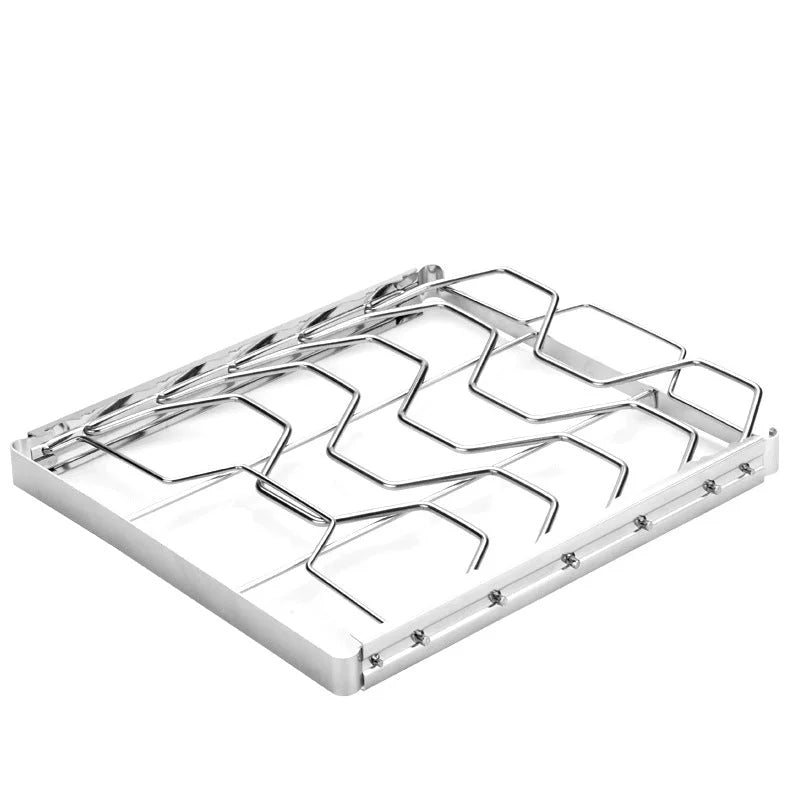 2-Pack Foldable Stainless Steel Rib Racks(26.6 x 22.2 x 2.3