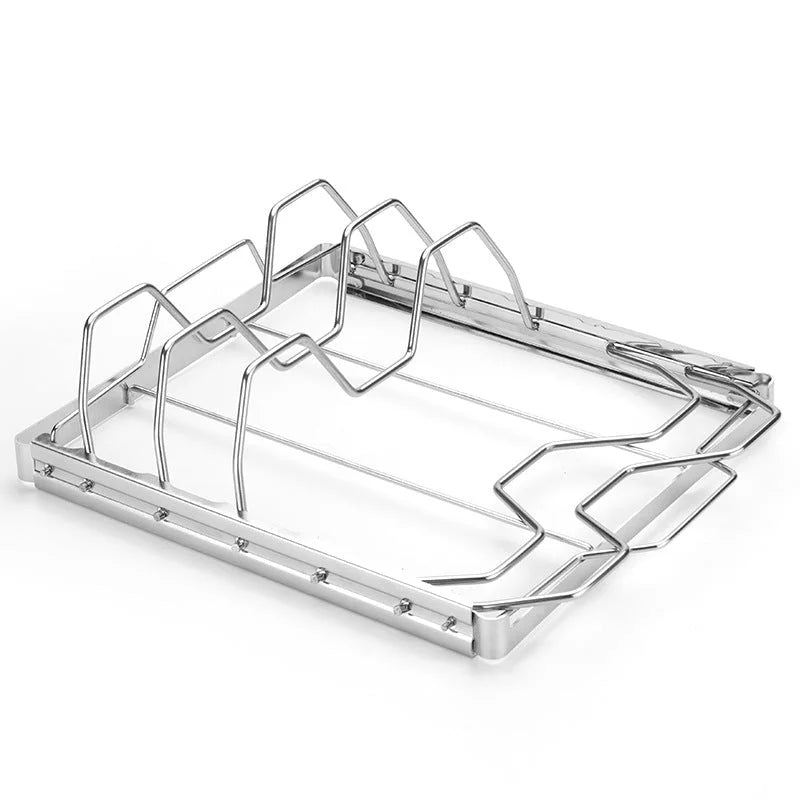 2-Pack Foldable Stainless Steel Rib Racks(26.6 x 22.2 x 2.3