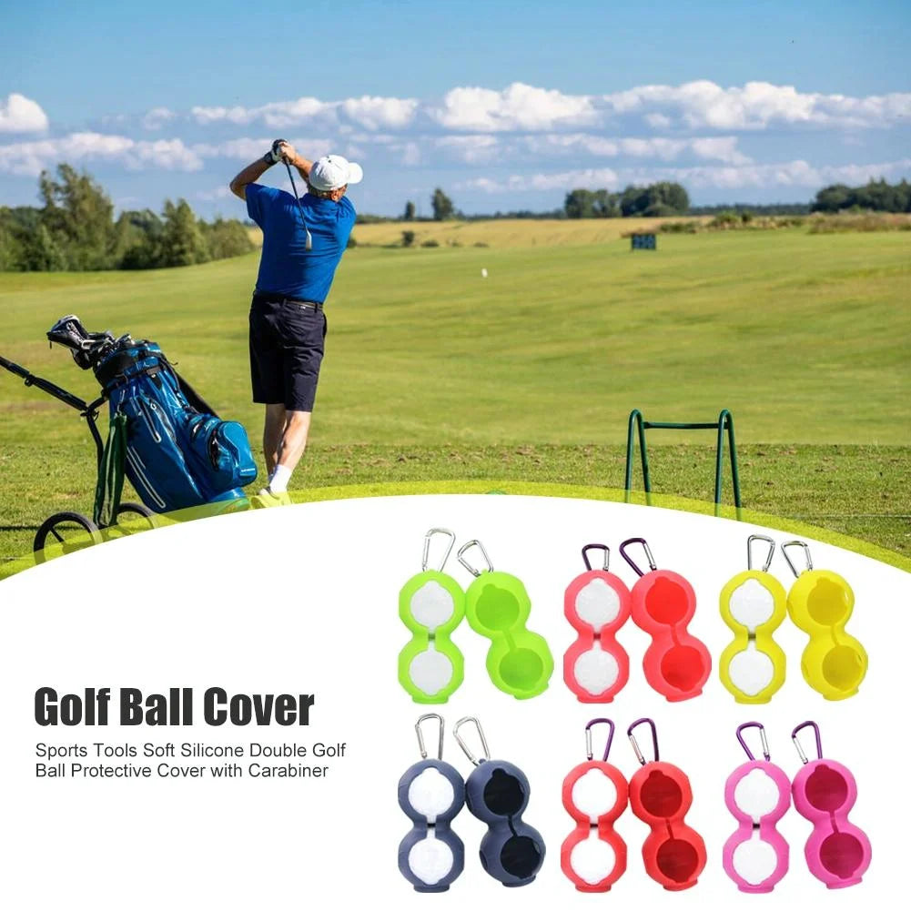 2-pack Golf Silicone Double-ball Protection Sleeves - Red