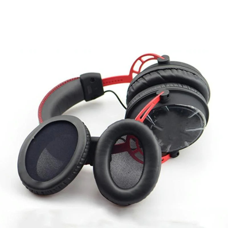 2-Pack Leather Ear Pad Covers For Kingston Cloud Silver Ii Headset - Grid Design-1915197820386807813