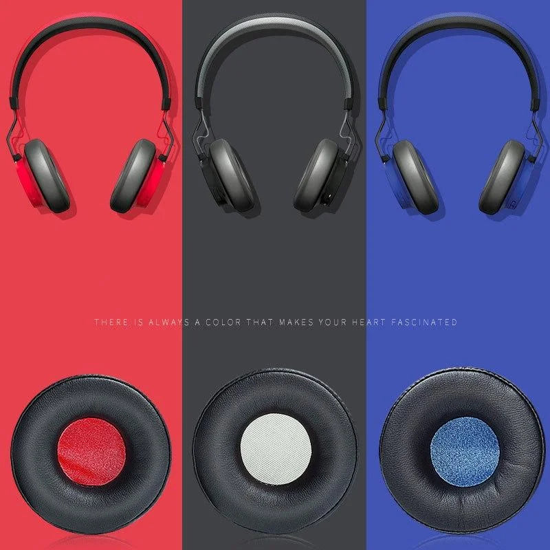 2-Pack Leather Headphone Sponge Covers For Jabra Revo Wireless - Black / Gray-1915197610734522372
