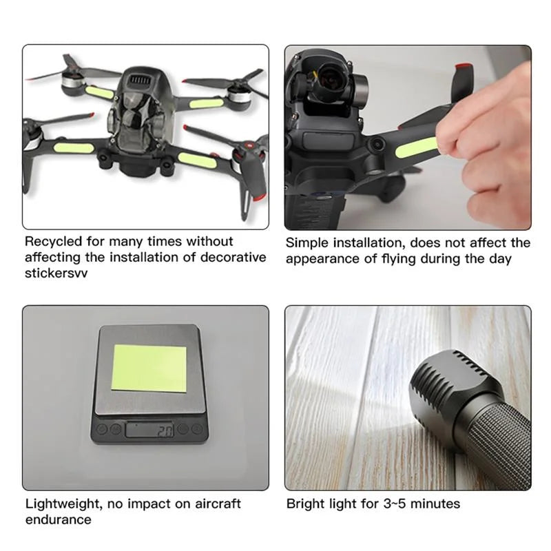2-pack Luminous Night Flight Stickers for Dji Fpv Drone