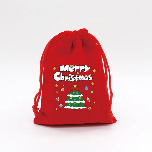 2-Pack Luxury Red Velvet Christmas Tree Gift Bag(13x18CM)