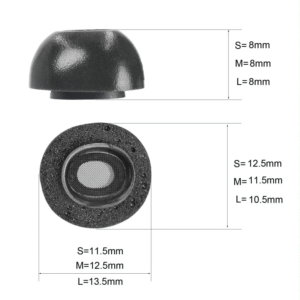 2-Pack Memory Foam Ear Caps For Tws Airpods Pro - Black Medium-1915198114483015682