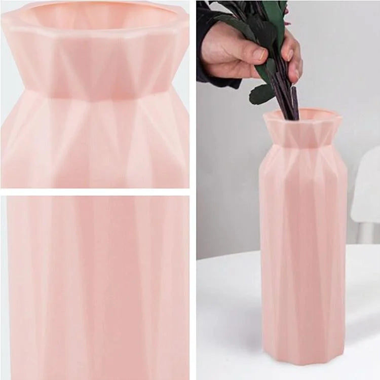 2-pack Plastic Round Vases - Simple Anti-fall Home Decor