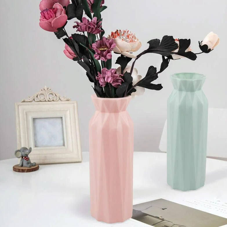 2-pack Plastic Round Vases - Simple Anti-fall Home Decor