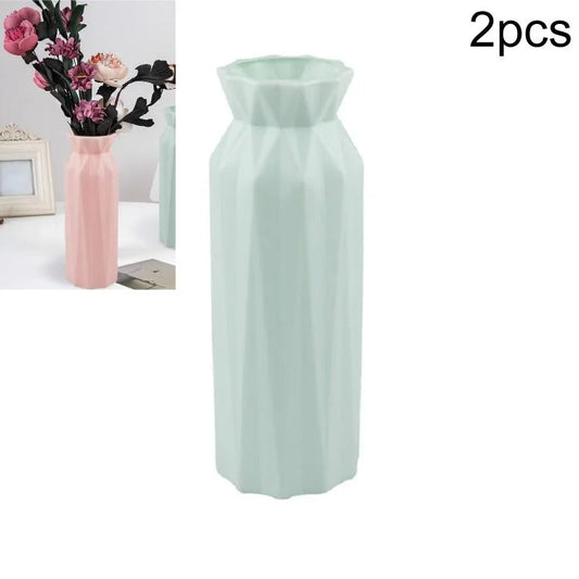 2-pack Plastic Round Vases - Simple Anti-fall Home Decor