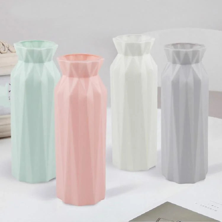 2-pack Plastic Round Vases - Simple Anti-fall Home Decor