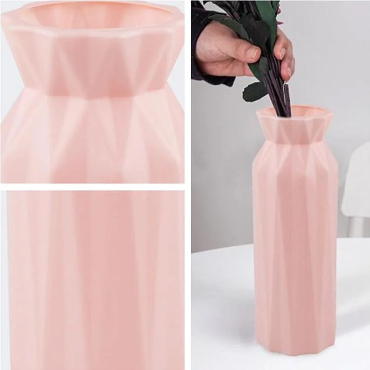 2-pack Plastic Round Vases - Simple Anti-fall Home Decor