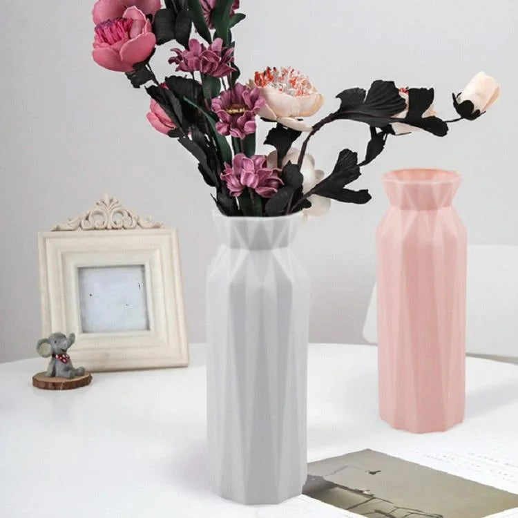 2-pack Plastic Round Vases - Simple Anti-fall Home Decor