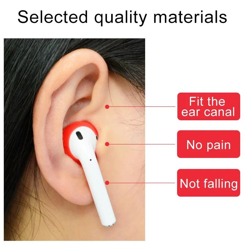 2-Pack Silicone Ear Caps For Apple Airpods / Earpods - Red-1915196591682228228