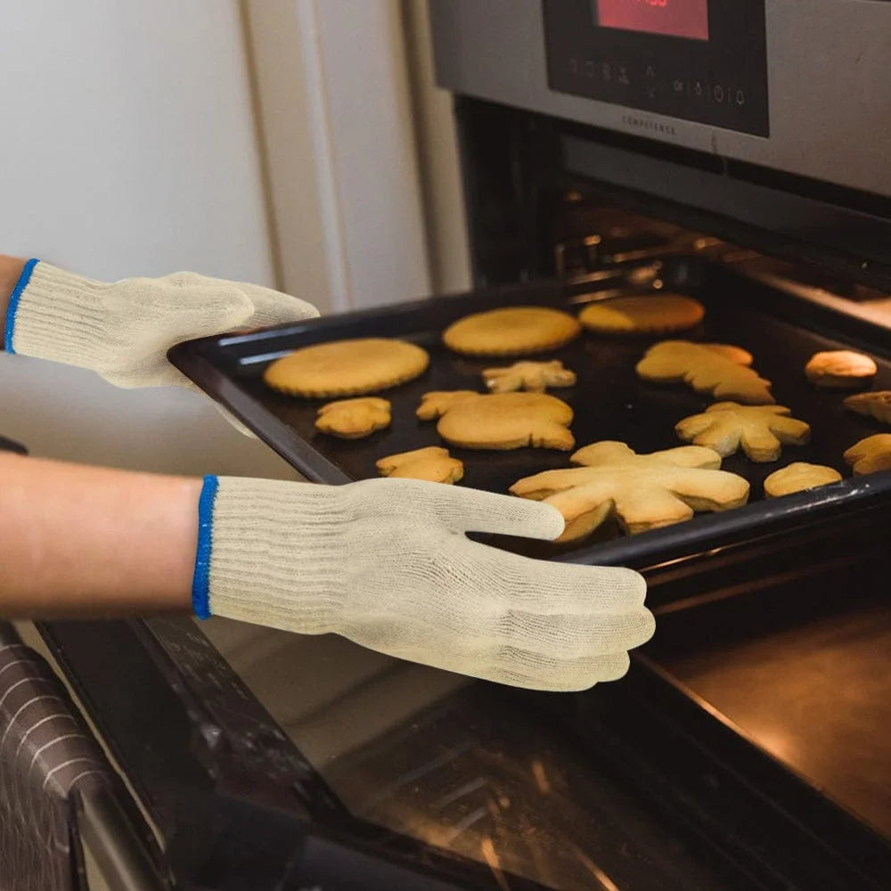 5 Finger Oven Mitt BBQ Grill Gloves 2 Pair